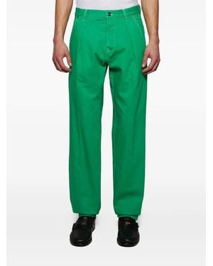 Doppiaa Constrast-Stitching Pants - Green
