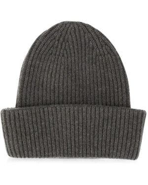Fedeli Norge Ribbed-Knit Beanie Hat - Grey