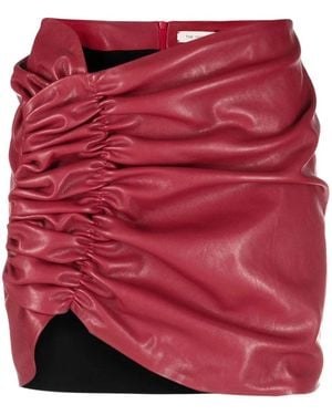 The Mannei Ruched Mini Skirt - Red