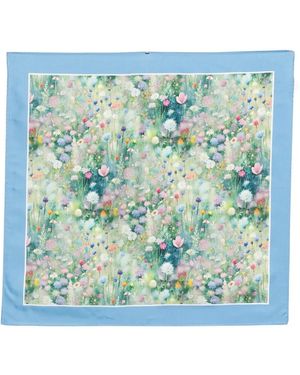 D'Aniello フローラル スカーフ - ブルー