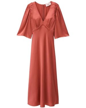 Ba&sh Vestido Charlotte Con Detalle Fruncido - Rojo