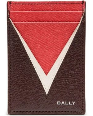 Bally Flag Motif Leather Cardholder - Red