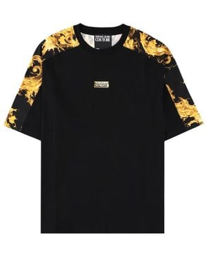 Versace Jeans Couture Logo-Plaque Baroque-Print T-Shirt - Black