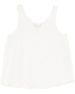 forte_forte Scallop-Trim Top - White