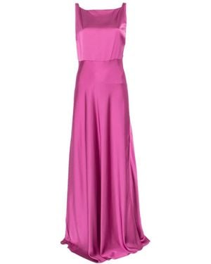 Liu Jo Draped Floral-Appliqué Dress - Pink