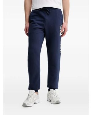 KARL LAGERFELD Logo-Print Slim-Fit Track Trousers - Blue