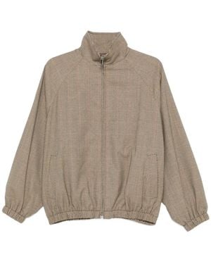 Frankie Shop Zipped Patterned Jacket - Brown