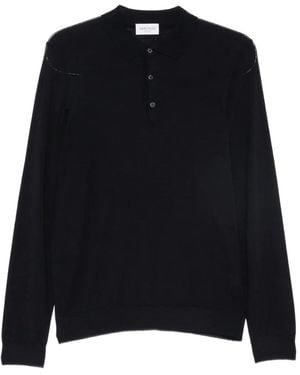 Heritage Polo-Collar Jumper - Black