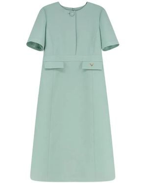 Valentino Garavani Vlogo-Plaque Short-Sleeve Midi Dress - Green