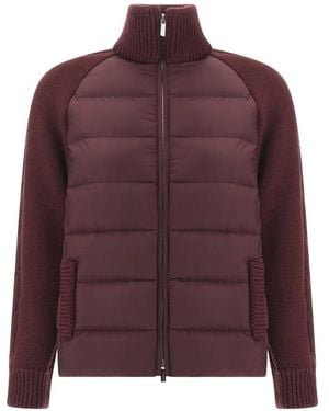 Paul & Shark Panelled Quilted Jacket - Purple