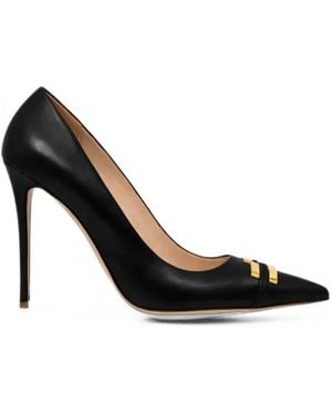 Elisabetta Franchi Logo-Plaque Pointed-Toe Court Shoes - Black