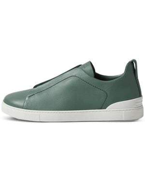 ZEGNA Light Triple Stitch Secondskin Trainers - Green