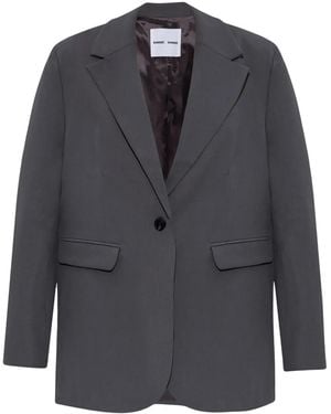 Samsøe & Samsøe Single-Breasted Blazer - Blue