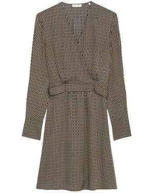 Marc O' Polo Geometric-Pattern Wrap Dress - Grey