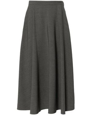 Valentino Garavani Active Gabardine Midi Skirt - Gray