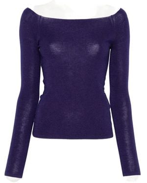 Bompard Camiseta Con Cuello Bardot - Morado