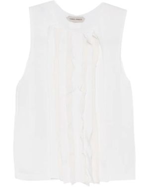 Alberta Ferretti Ruffled Top - White