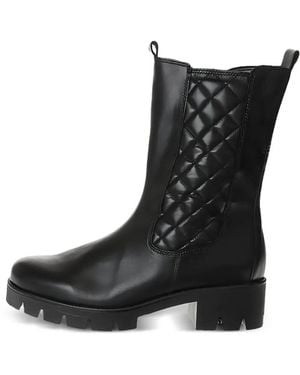 Gabor Quilted-Design Boots - Black