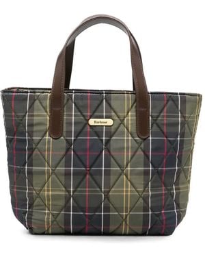 Barbour Gewatteerde Shopper Met Tartan-Ruit - Zwart