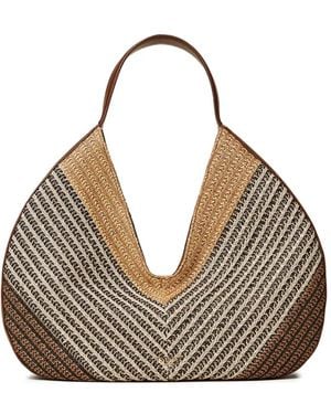 Twinset Bolso shopper a rayas - Gris