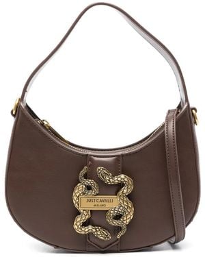 Just Cavalli ロゴバックル ハンドバッグ - ブラウン