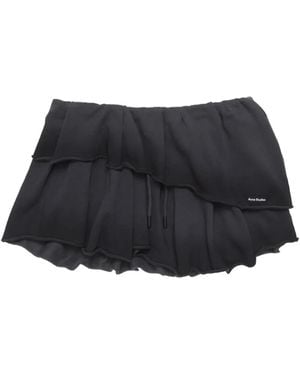 Acne Studios Ruffled Drawstring Mini Skirt - Black