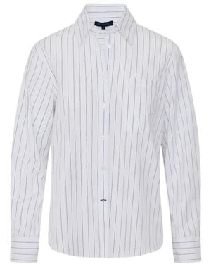 Patrick Assaraf Vertical-Stripe Cotton Shirt - White