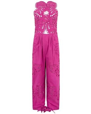 Alberta Ferretti Butterfly-Motif Cut-Out Jumpsuit - Pink