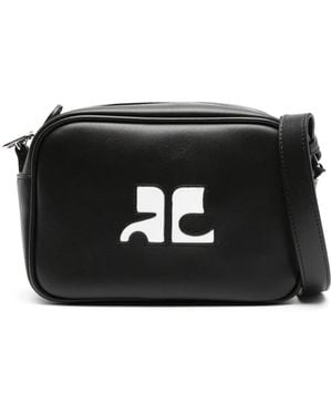 Courreges Reedition Leather Shoulder Bag - Black