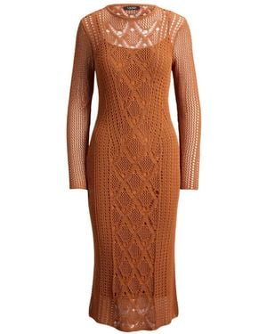 Ralph Lauren Robe En Maille À Manches Longues - Brown