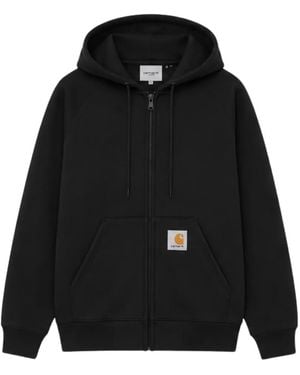 Carhartt Car-Lux Logo-Patch Zip-Up Hoodie - Black