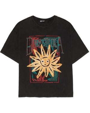 Bimba Y Lola Sun-Logo Print Oversized T-Shirt - Black