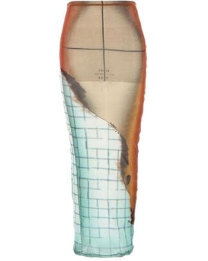 Jean Paul Gaultier The Fire Skirt Printed Tulle Skirt - Green