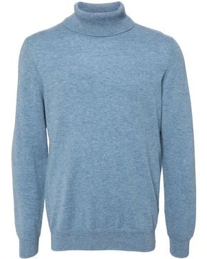 MAN ON THE BOON. Pull En Cachemire À Col Roulé - Bleu