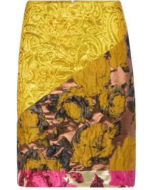 Nina Ricci Jacquard-Effect Midi Skirt - Yellow
