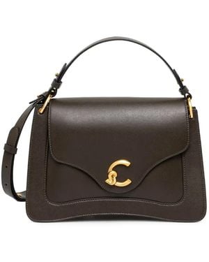 Coccinelle Logo-Plaque Leather Shoulder Bag - Black