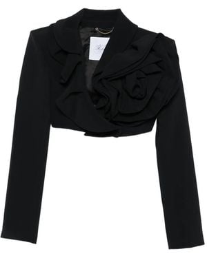 Redemption Veste Crop À Volants - Black