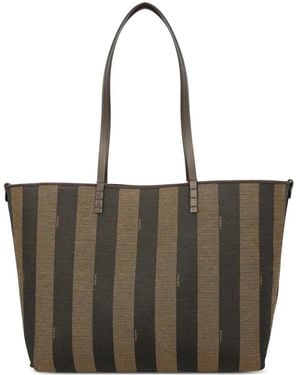 Fendi Medium Roll Ff Jacquard Tote Bag - Brown