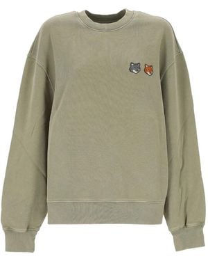Maison Kitsuné Fox Motif Jumper - Green