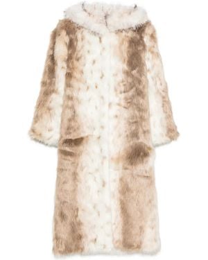 DUCIE Dina Faux-Fur Coat - Natural