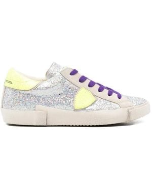 Philippe Model Prsx Glitter Trainers - White