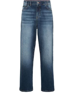 Philipp Plein Beach Boy Fit Greatness Embroidered-Logo Jeans - Blue