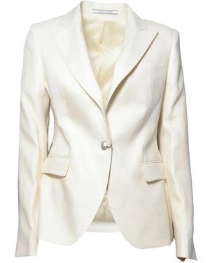 Tagliatore Peak-Lapel Single-Breasted Blazer - White