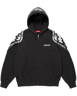 Supreme Wings Zip-Up Hoodie - Black