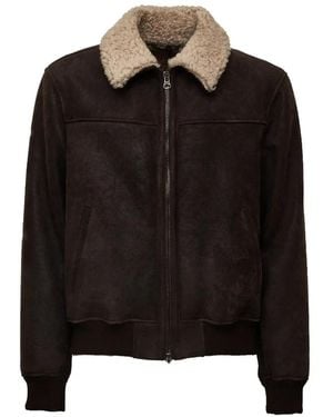 Stewart Sean Shearling-Collar Jacket - Black
