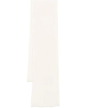 N.Peal Cashmere Ribbed Scarf - White