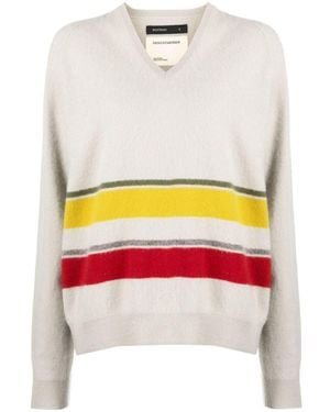 Frenckenberger Striped Cashmere Jumper - Grey