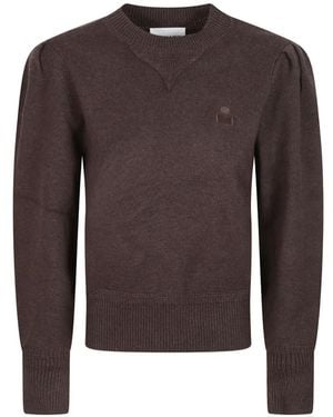 Isabel Marant Logo-Embroidered Jumper - Brown
