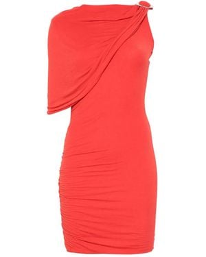 MANURI Draped One-Shoulder Dress - Red