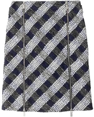 Burberry Check Tweed Skirt - Gray